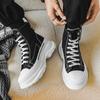 Scarpe Alte in Tela Quattro Stagioni Gioventù Sport Outdoor Tempo Libero Autunno e Inverno Allacciate Suola Spessa Scarpe Rialzanti