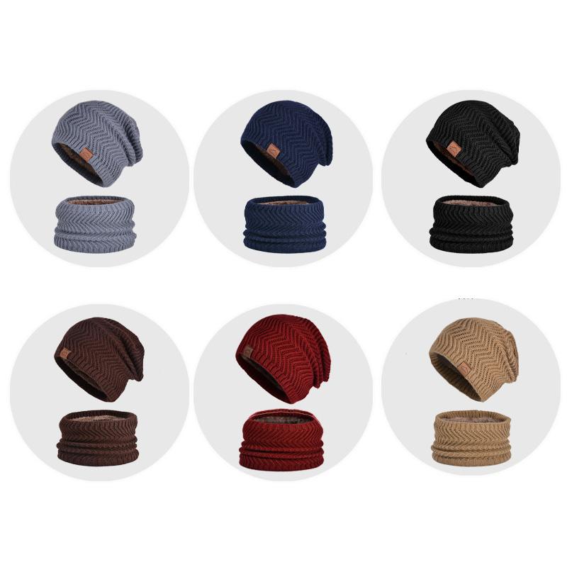 Zimowy Aksamitny Ciepły Zestaw Czapka Szalik Dwuczęściowy Outdoorowy Wiatroodporny Czapka z Dzianiny Wełnianej Kobiety Czapka Chroniąca Uszy