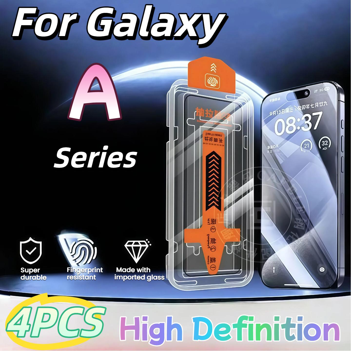 

Premium 4Pcs Tempered Glass Film Screen Protector Kit for Galaxy A33 A34 A35 A71 A72 A73 A51 A52 A53 A55 A32 4G 5G Galaxy A32 4G