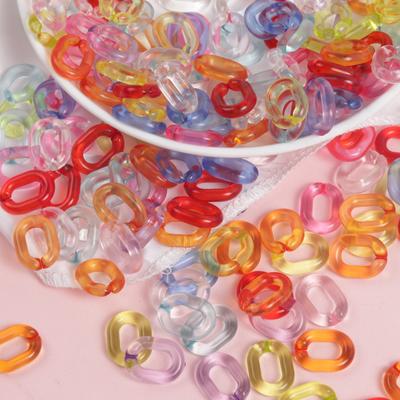 Creative Transparent Chain for Bracelet Necklace Making Loose Beads 15*19mm DIY Jewelry Accessories Multicolor Fashion 100Pcs Acrylic