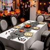 Space-saving Halloween Decoration Table Runner, 18 x 72 Inch Gothic Black Lace Spider Party Decor Web Runner for Kitchen Dinner Centerpiece, Mesh
