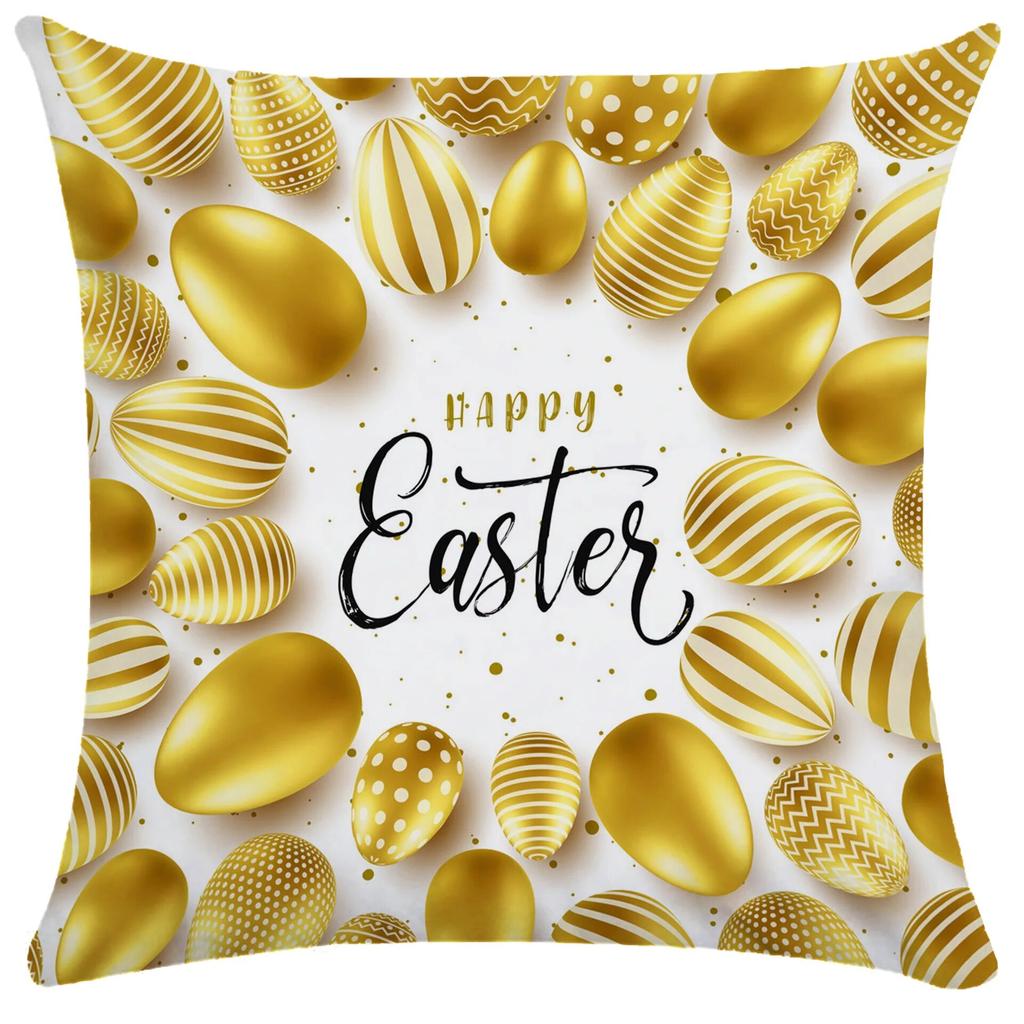 Home Decoration Easter Pillowcase Cute Rabbit Egg Print Pillowcase Living Room Sofa Cushion Cover Bedroom Room Decoration