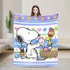 Happy Easter Eggs Snoopys Blanket Cover Fleece Lightweight Thin Throw Blankets for Bedroom Sofa Bedroom Quilt