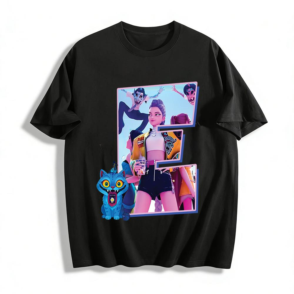 

Cyberpunk Style Chinese Trendy Graphic T-Shirt Streetwear Anime Print Unisex Casual Loose Top Pure cotton T-shirt XXS
