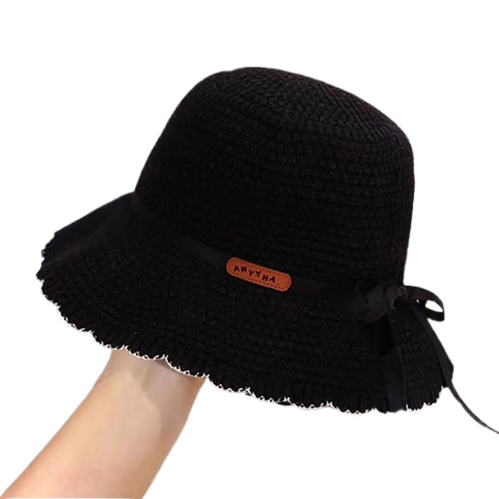 Breathable Crochet Bucket Hat UV Protection Summer Sunshade Visors Knit Fisherman Hat  Outdoor