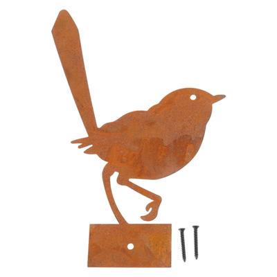 Garden Bird Statue Handmade Metal Art Decoration With Aged Finish For Patios Balconies Or Backyard
