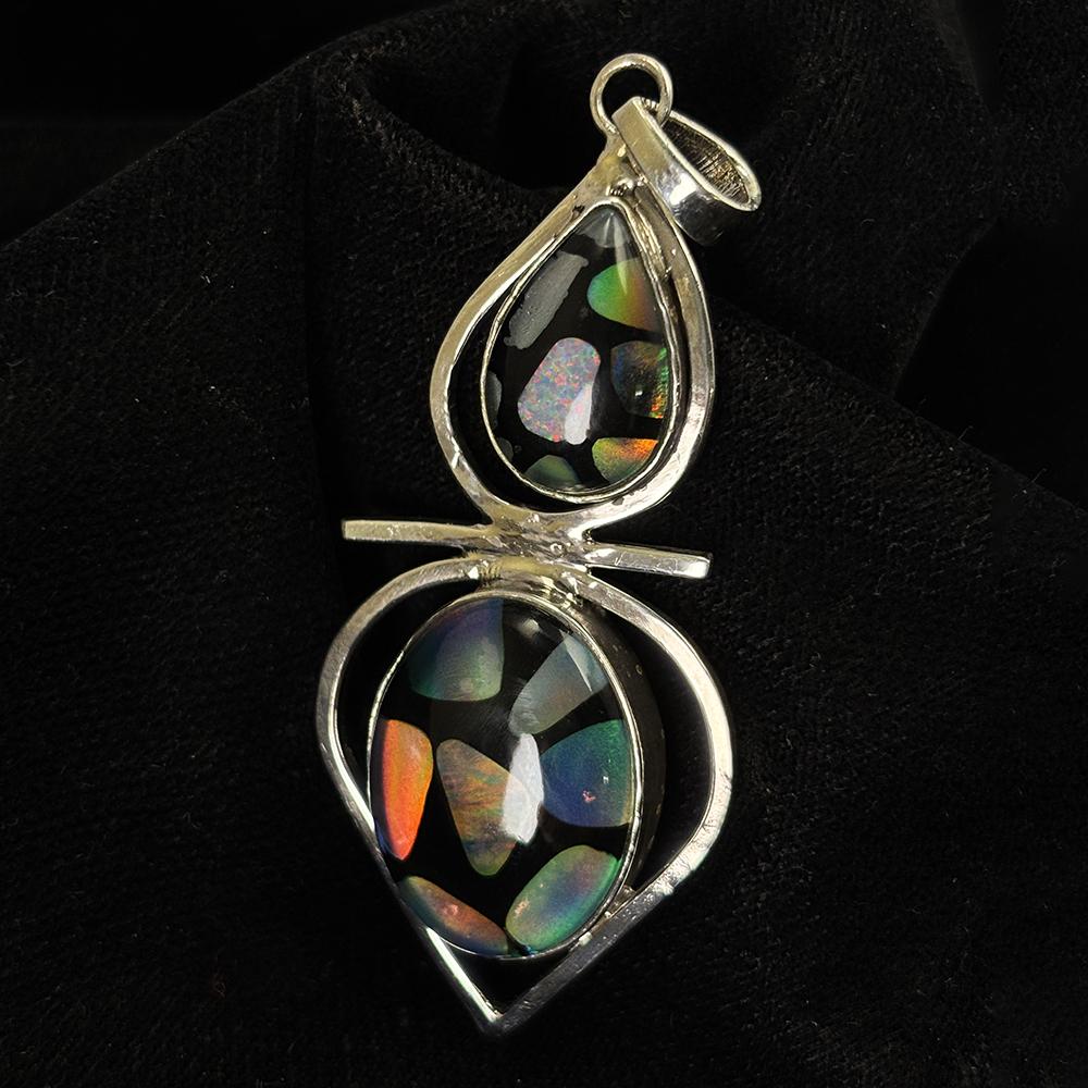 Natural Opal Pendant 52 ct Sterling Silver Fancy for Anniversary Gift October Birthday Birthstone