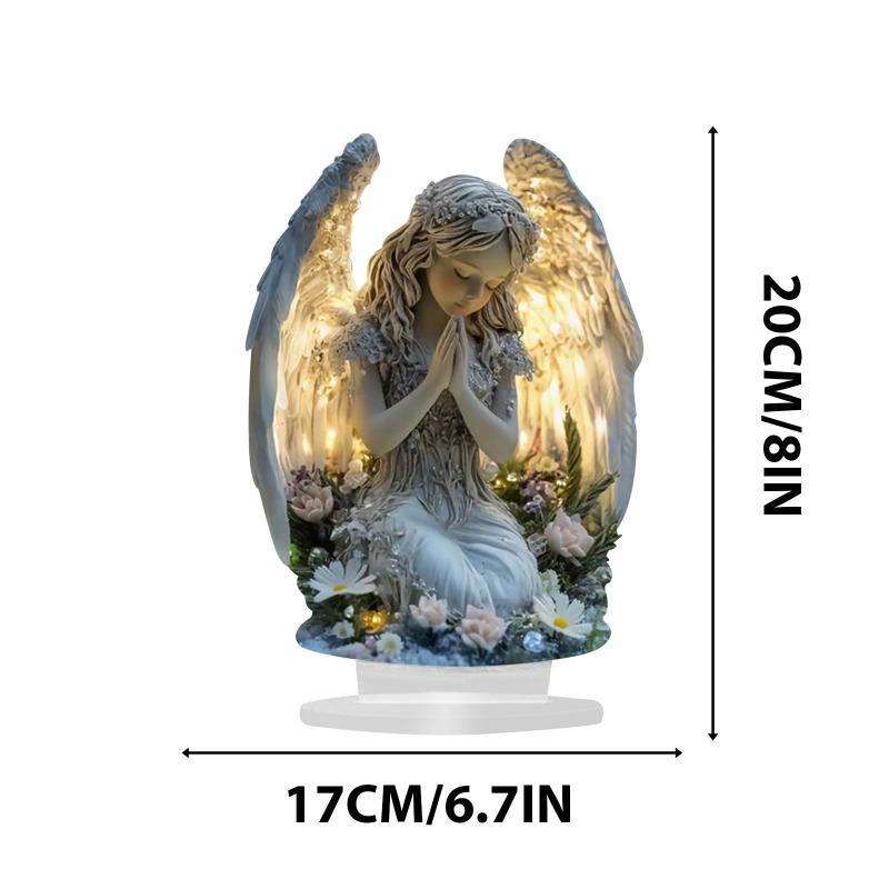 Exquisite Acrylic 2D Angel Home Ornament Office Desktop Living Room Decors Perfect Christmas New Year Gift for Friends