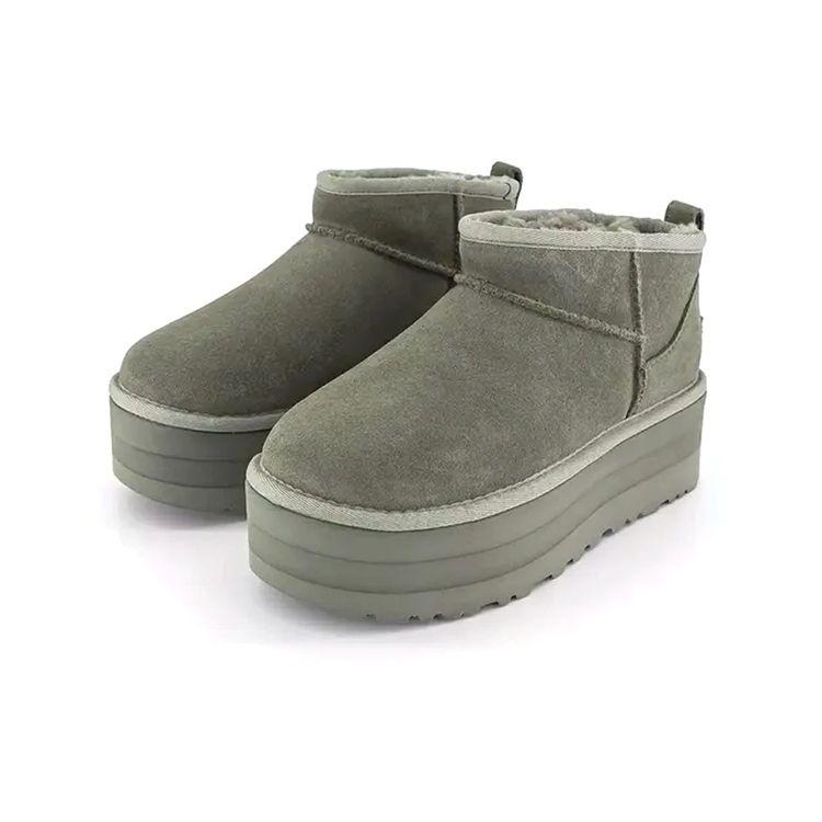 UGG  Classic Ultra Mini Platform Boot Moss Green Women Sneakers 1135092-MSG