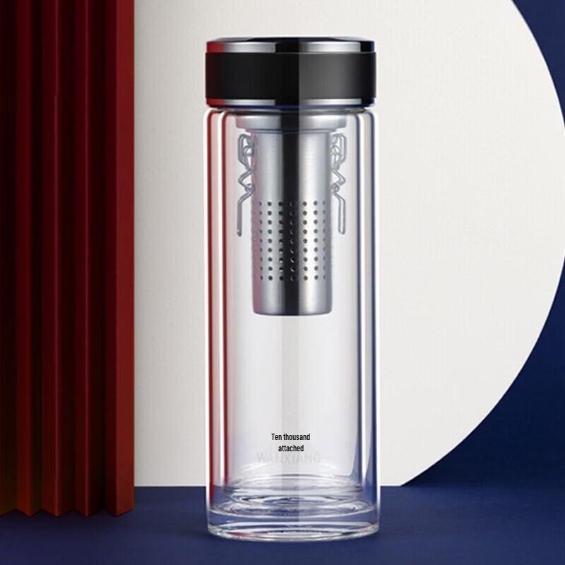 WANXIANG Double-Walled Glass Business Travel Mug