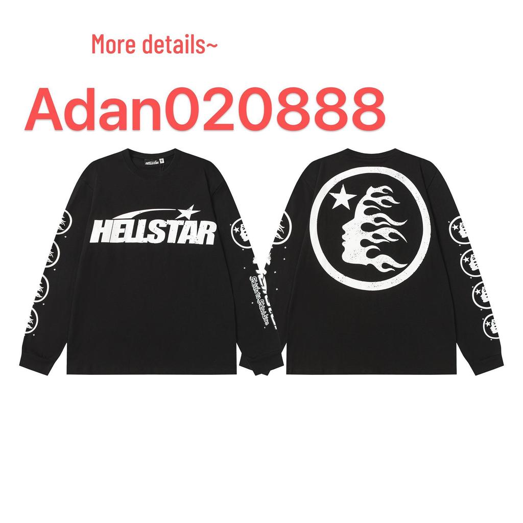 Cross 2025 Hellstar Trendy High Street Loose Long Sleeve Hoodie for Men & Women – Autumn Wear