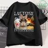 T-shirt Chat Drôle Intolérant au Lactose Unisexe Femme Mode Rétro Manches Courtes Coton Décontracté Confortable Oversize