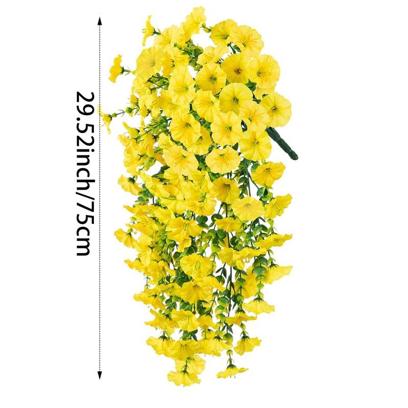 Artificial Morning Glory Flower UV Resistant Hanging Flowers Silk Morning Glory Garden Wedding Decoration Outdoor Hanging Plants