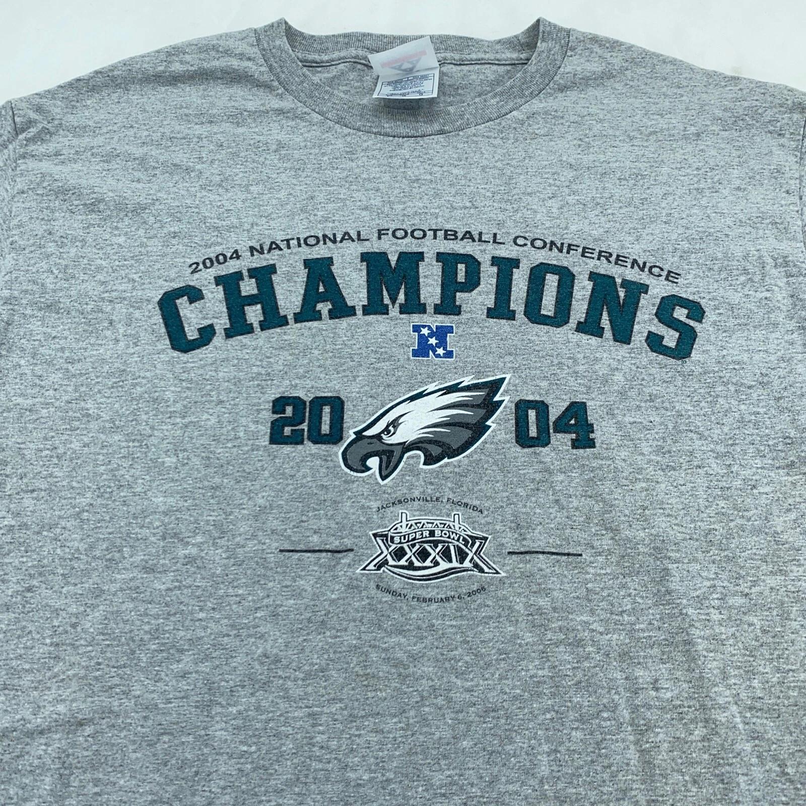 vintage 2004 PHILADELPHIA EAGLES L/S T-Shirt MEDIUM/LARGE football NFL M