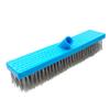 Stainless Steel Floor Brush with Long Handle Heavy Duty Floor Scrubber Ergonomic Angle Wire Cleaning Brush