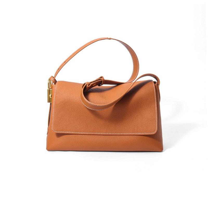 Genuine Leather Women's Bag Underarm Single-shoulder Bag Laid-back Feel Large-capacity Portable Commuting Bag