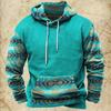 Herren Kapuzenpullover mit Vintage-Print im ethnischen Stil, Herbst und Winter, übergroß, lässige Herrenkleidung, täglicher Straßenpullover