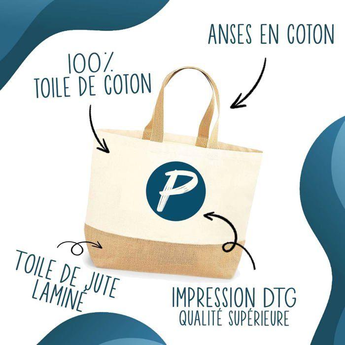Sac cabas - PLANETEE - Ginette Bas les pattes Chien Shiba - Jute - Imprimé en France - Grande contenance