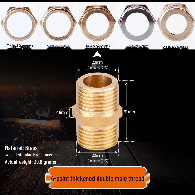 All-Copper Male Thread Direct Coupling, Short To Extended Thread, 4-Point To 6-Point, 1-Inch Inlet Pipe Reducing Joint
