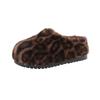 Fashion Leopard Platform Fur Slippers Women Home Cotton Shoes Winter Warm Casual Plush Mules 2025 Trend Flip Flop Woman Snow Botas Mujer