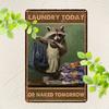 Vintage Raccoon Laundry Metal Sign  Aluminum Wall Art Humorous Home Decor Multipurpose for Cafe Bedroom Christmas Gift Wa