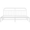 vidaXL Bettgestell mit Kopfteil Metall Weiß 200x200 cm