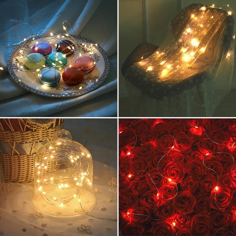 Fairys Lights Battery Operated String Lights 10 LED Mini String Lights Silver Wire Firefly Lights for Vases Bouquet