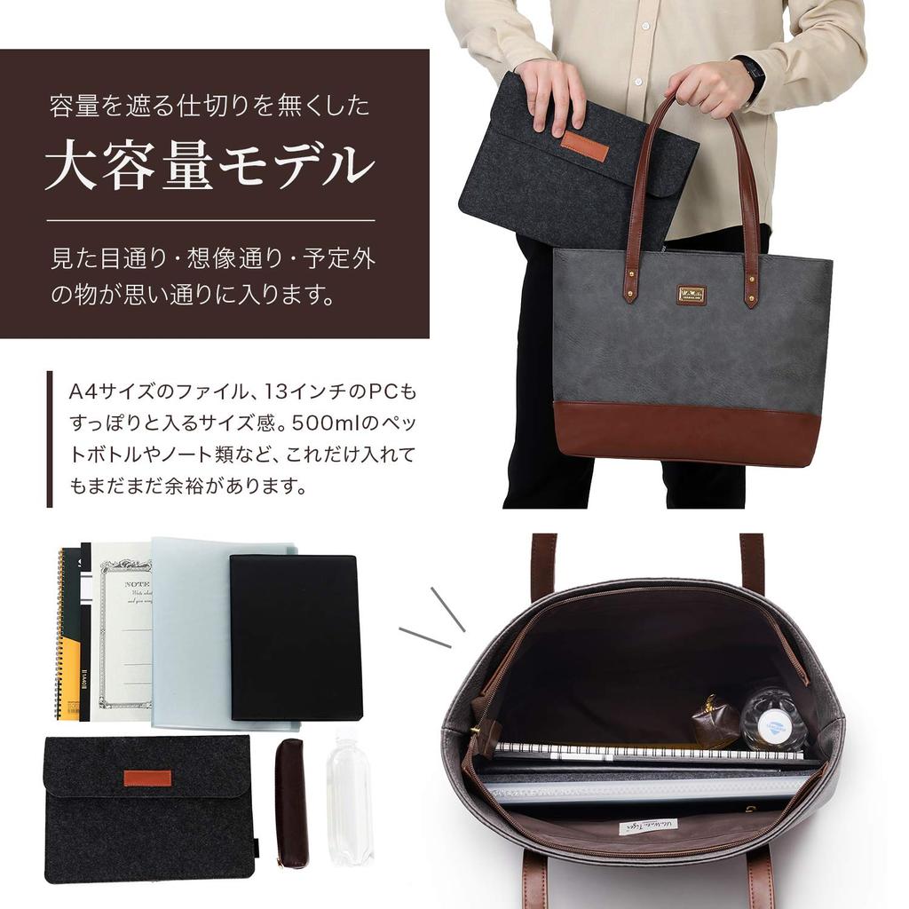 UluWatu Tiger PREMIUM Simple Tote Bag Business Tote Bag Large Capacity A4 Day Day [UluWatu Tiger] Men's Women's Tiger's Tiger's V-01(D) (Gray)