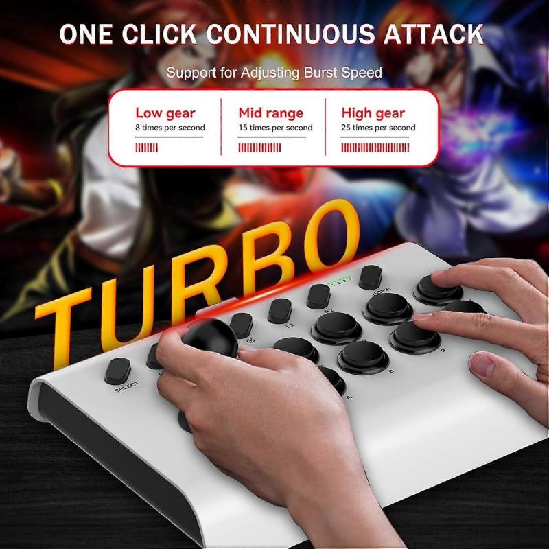 Připojení ovladače joysticku se 3 režimy pro PS4/PS3/Xbox One/Switch (Bílý černý)