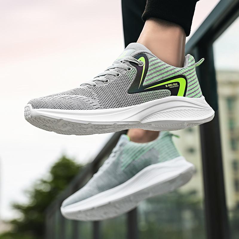 Fashion Men'S Shoes Breathable Mesh Sneakers Men Running Sneakers Lace-Up Sports Fitness Shoes Walking Shoes Light Shoes Summer