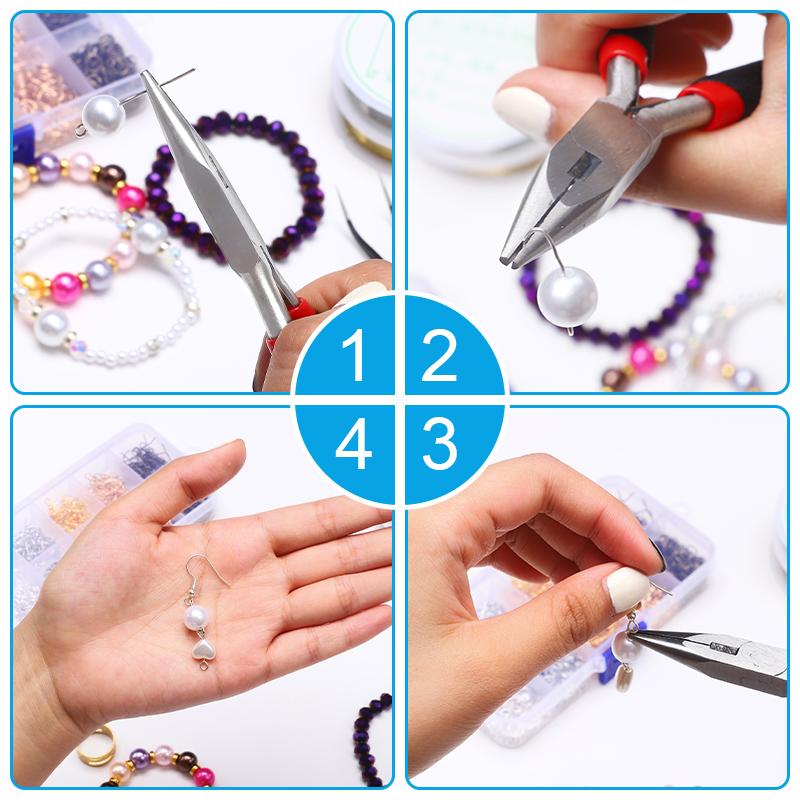 Jewelry Making Supplies Set Head Pins Lobster Clasps Chains Jump Rings Earrings Clasps Hooks for DIY Jewelry Making Accessories