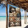 Adorable Cats with Pearls Print Bath Towel - Perfect for Summer Vibes and Pool Days, Ultra Soft and Absorbent