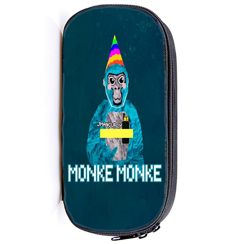 Gorilla Tag Monke Pen Bag Cartoon Monkey Stationery Box Pencil Case Cute Anime School Student Supplies Gift Stationary Organizer