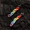 Mode Kette Ohr Haken Frauen Lange Regenbogen Clip Ohrringe Club Schmuck