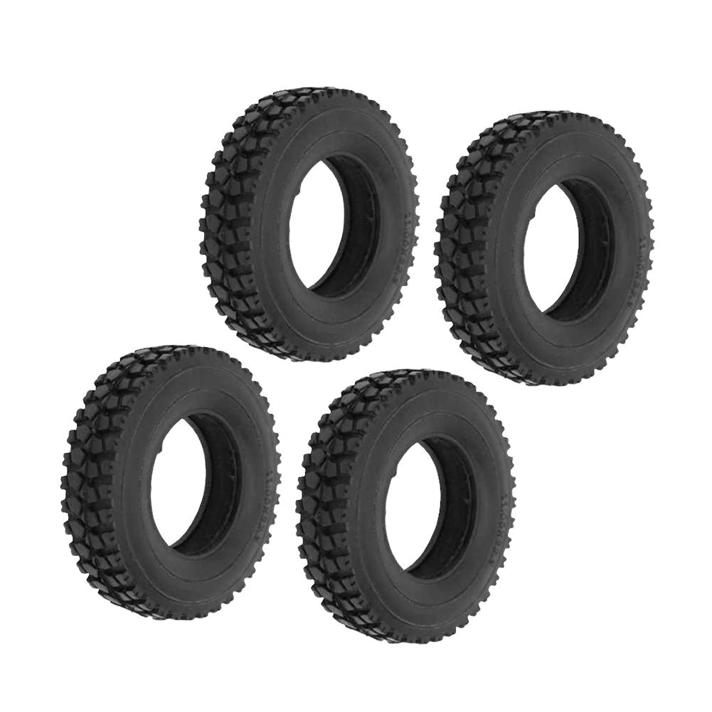 4 Pcs Rubber Tires 80 * 20mm RC Tires Upgrade Parts RC Soft Rubber Wheel Tires for 1:14 Tamiya Tractor Truck RC Car Part