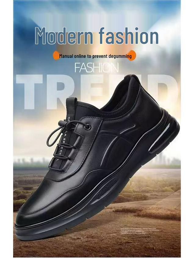 Men's Breathable Lace-up Leather Shoes, Casual & Formal British Style