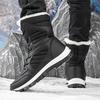 MCTIN Women White Snow Boots Winter Plush Black Warm Mid-calf Boots Ladies Slip-on Cotton Shoes Plus Size 35-42