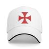 Custom Fashion Red Templar Cross Knights Baseball Cap Unisex WoUnisex Adjustable Unisex  Dad Hat Summer Sun Hat