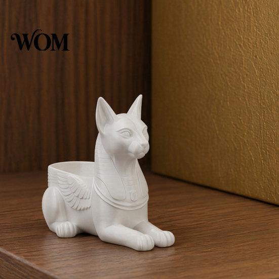 Einzigartige Katzen-Heimdekoration Ägyptische Statue, 3D-gedruckte Bastet-Figur mit Aufbewahrung, Götterstatue Mythisches Wesen Schreibtisch-Organizer für Büro, Sammlerstück
