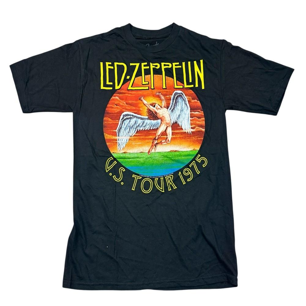 

Led Zeppelin T-shirt US Tour 2008 Graphic Print Band Black Mens 4XL