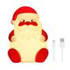 Santa Claus Tap Light Color Changing Baby Night Light with USB-C Charging 3 Brightness Levels Rechargeable Bedside Touch Lamp Soft Silicone Christmas