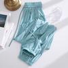 Pantalones para Mujer Verano Talla Grande Sueltos Color Sólido Versátil Casual Cintura Alta Pierna Ancha Pantalones de Lino