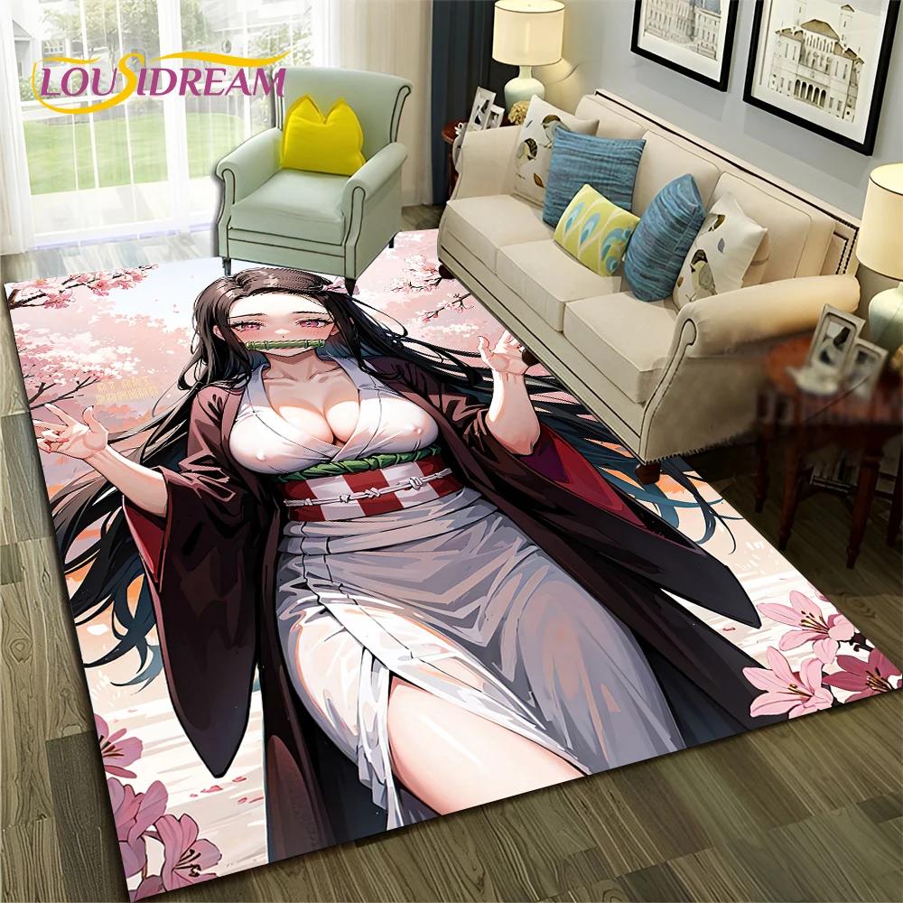 Kamado Nezuko Demon S-Slayer Anime Carpet Rug for Bedroom Living Room Home Sofa Decoration,Children Game Large Decor Floor Mat