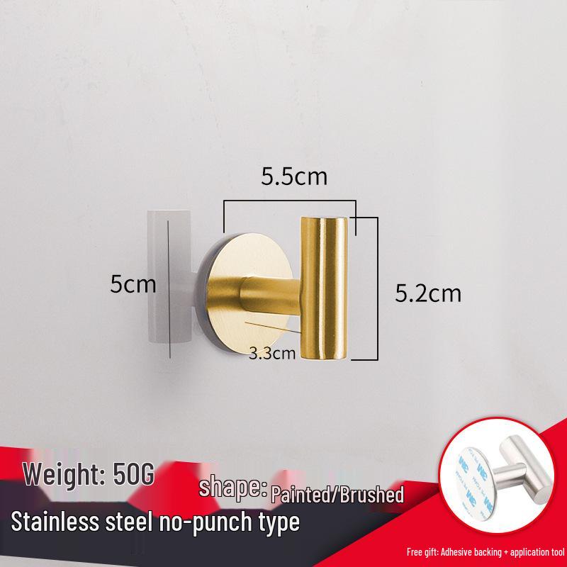 Trace-Free Stainless Steel Suction Cup Hook for Kitchen & Bathroom