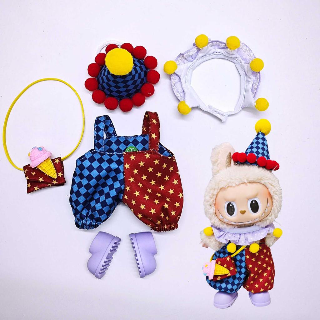 Labubu Doll Clothes Circus Clown Suit Fashion Doll Clothes