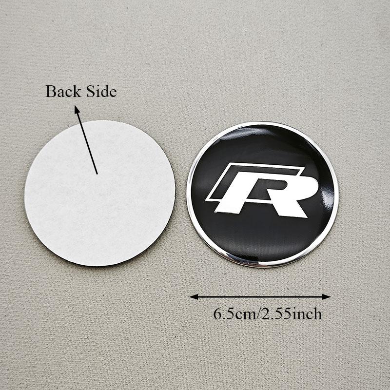 2026 Hot For VW VOLKSWAGEN 4pcs 65mm Car Hub Center Wheel Caps Sticker Logo R Badge Decal For Volkswagen VW Sagitar Passat Beetl
