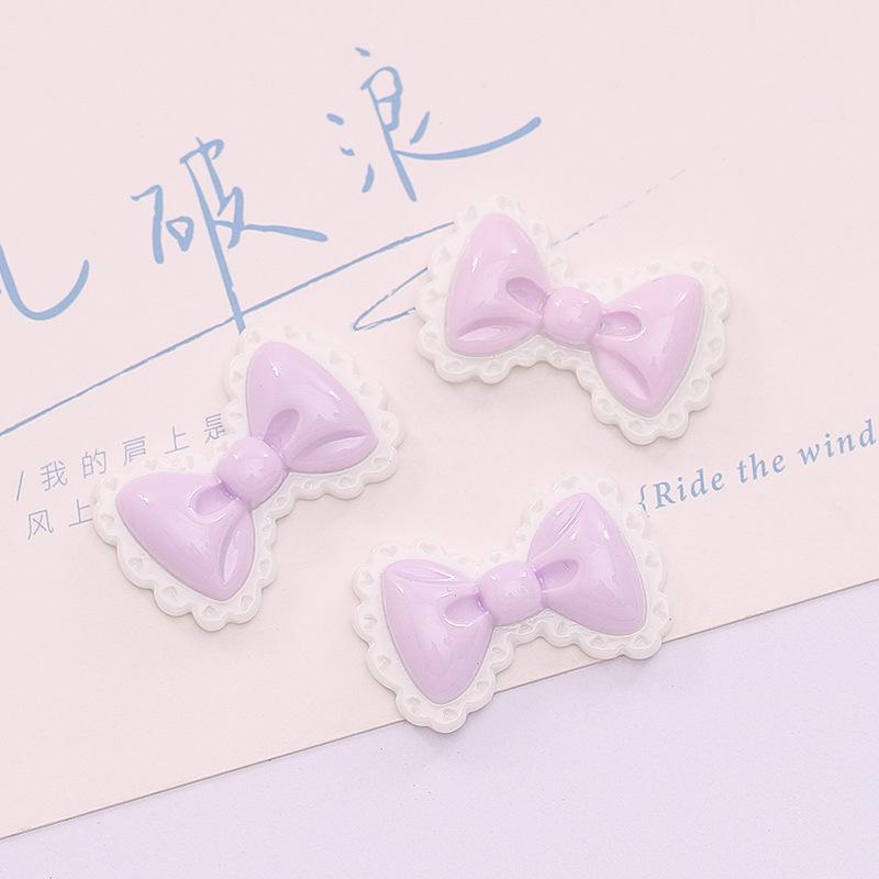 10 Pcs New Lovely Mixed Color Cartoon Bow Resin Scrapbook Diy Jewellery Hairpin Accessories Decorate Workmanship A66