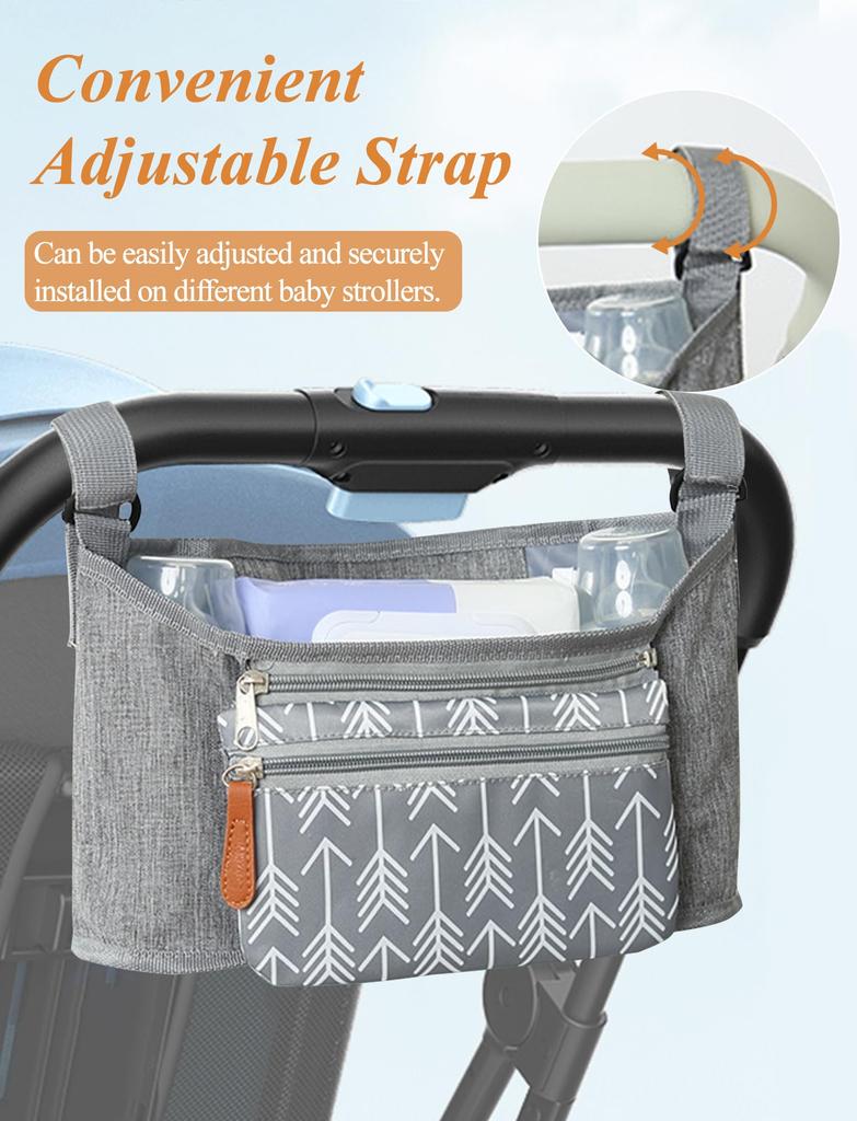 Stroller Diaper Diaper Drink Large Accessory Organizer [Maeau] Bag, Pouch, Bag, Storage, Holder, Pocket, Capacity, Water-Repellent, Multi-Functional