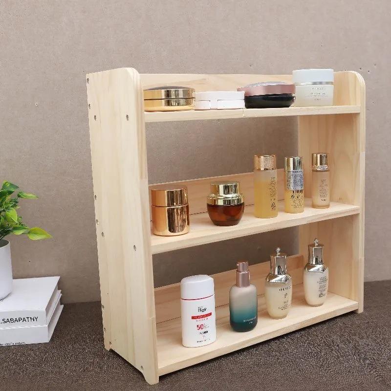 Solid Wood Multi-layer Desk Organizer and Storage Shelf