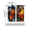 Set Of 2 Filtering Curtains Excluding Rods Non Movable Without Batteries Flame Skull Motorcycle Curtain Made Polyester